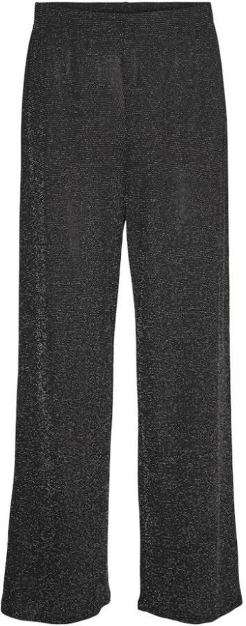 Vero Moda Glitter Wijde Broek Zwart Zilver Lurex Black Dames
