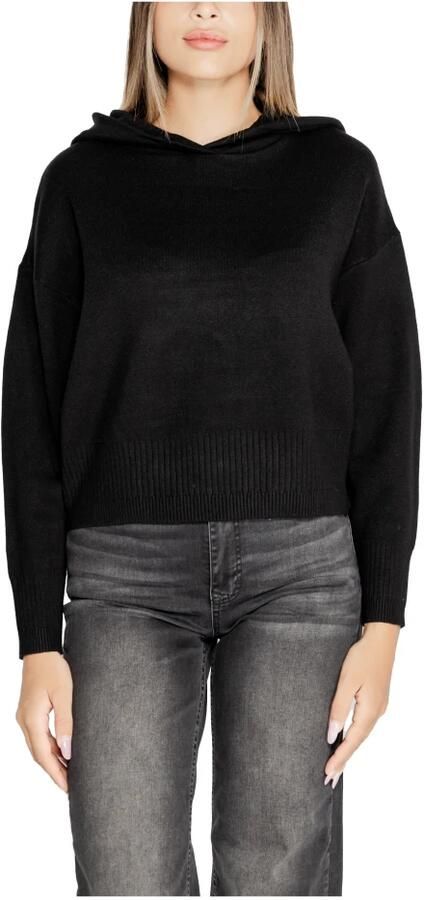 Vero Moda Zwarte V-hals capuchon gebreid Black Dames - Foto 7