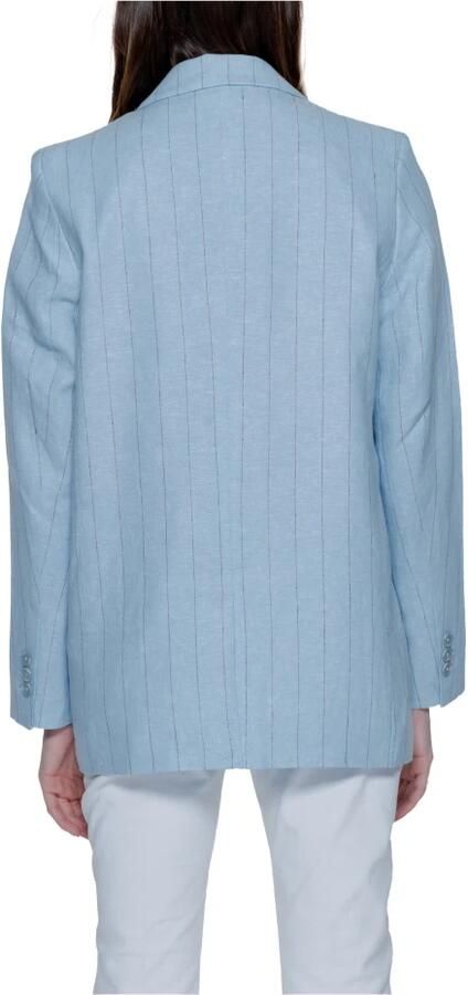 Vero Moda Pinstripe Linen Jacket Lente Zomer Collectie Blue Dames - Foto 5
