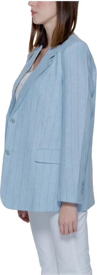 Vero Moda Pinstripe Linen Jacket Lente Zomer Collectie Blue Dames - Foto 4