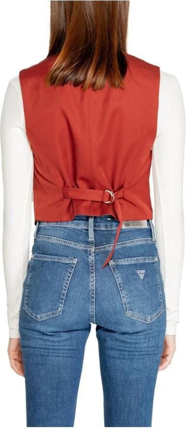 Vero Moda Rode Mouwloze Knoop Gilet Herfst Winter Red Dames - Foto 2