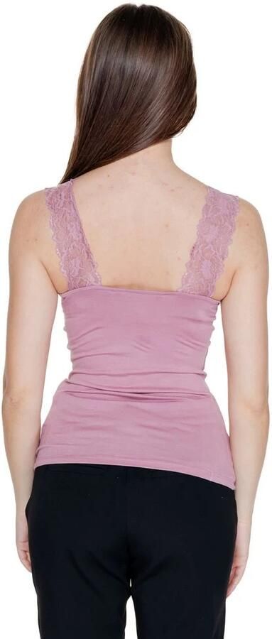 Vero Moda Slim fit top met bandjes en kant model 'ROSA' - Foto 4