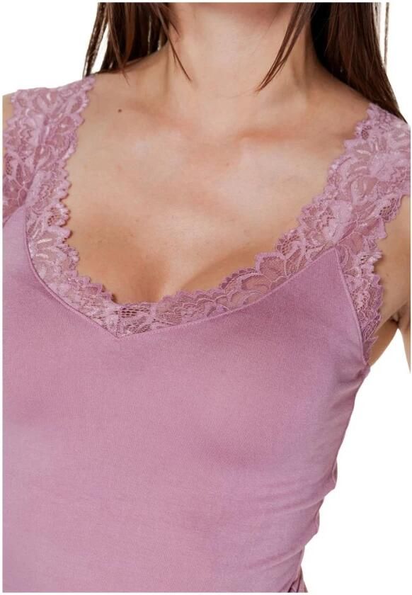 Vero Moda Slim fit top met bandjes en kant model 'ROSA'