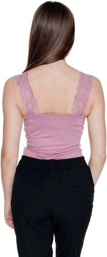 Vero Moda Slim fit top met bandjes en kant model 'ROSA' - Foto 5