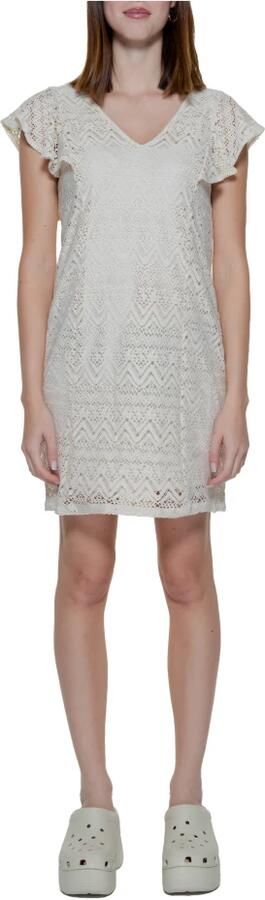 Vero Moda Ruche Midi Jurk Lente Zomer Collectie Beige Dames - Foto 5