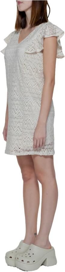 Vero Moda Ruche Midi Jurk Lente Zomer Collectie Beige Dames - Foto 4