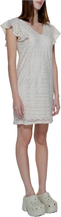 Vero Moda Ruche Midi Jurk Lente Zomer Collectie Beige Dames - Foto 3