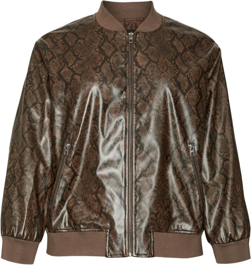 Vero Moda Slangenbomberjack in Chocolade Torte Slangenprint Brown Dames