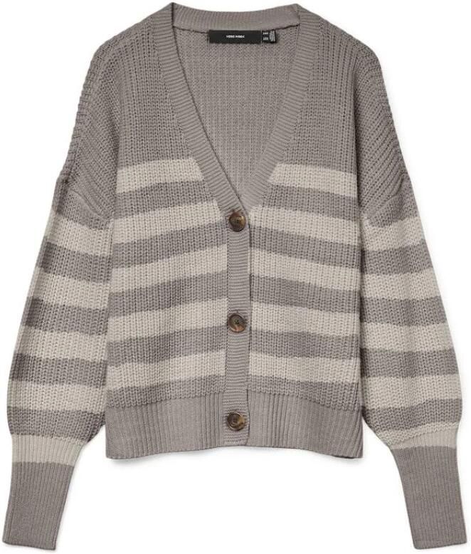 Vero Moda V-hals Manchetvest Moon Rock Zilveren Voering Berk Gray Dames