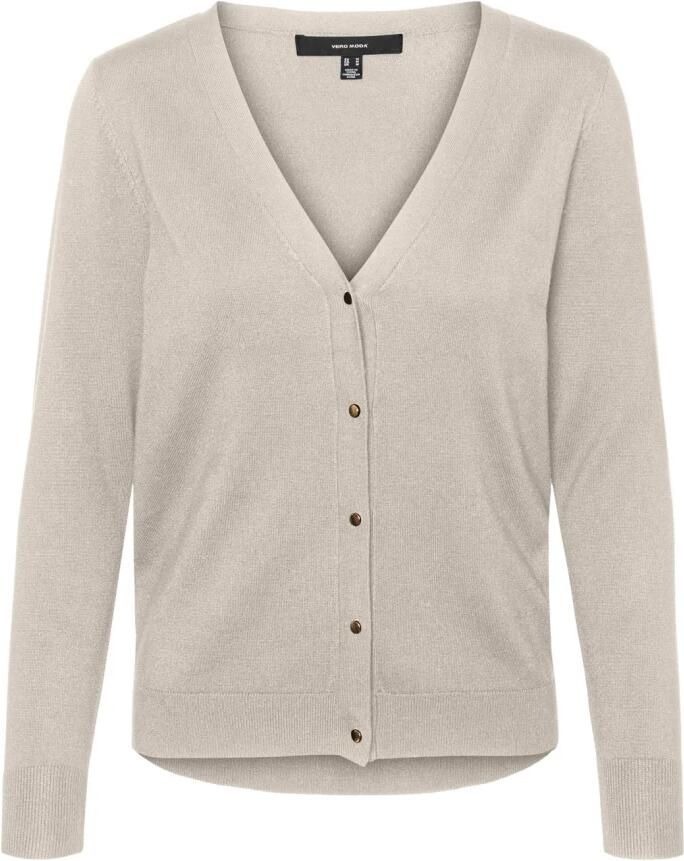 Vero Moda V-halsvest Moonbeam Beige Freewear Beige Dames