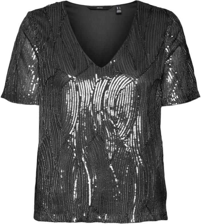 Vero Moda Zwart V-hals Top Black Dames