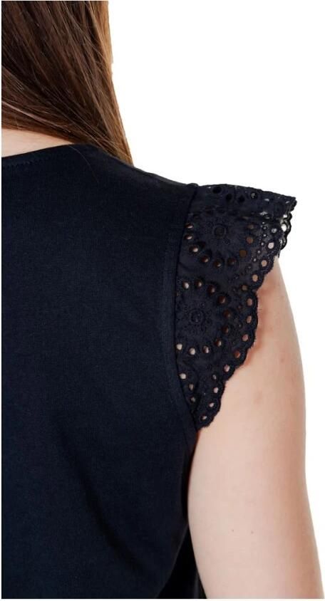 Vero Moda Regular fit T-shirt met broderie anglaise model 'EMIlY' - Foto 4