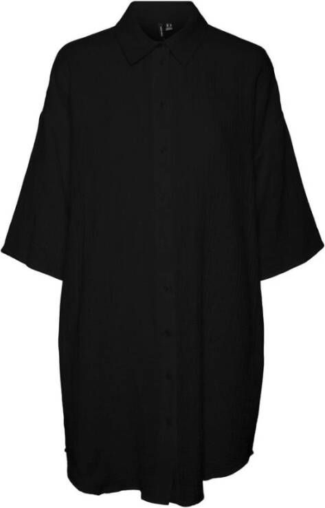 Vero Moda Vmnatali 3 4 Lang Overhemd Zwart Dames