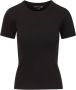 Veronica Beard Zwart Geribbeld T-shirt met Gebogen Halslijn Black Dames - Thumbnail 1