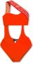 Versace Asymmetrisch Eén-Schouder Badpak Red Dames - Thumbnail 1