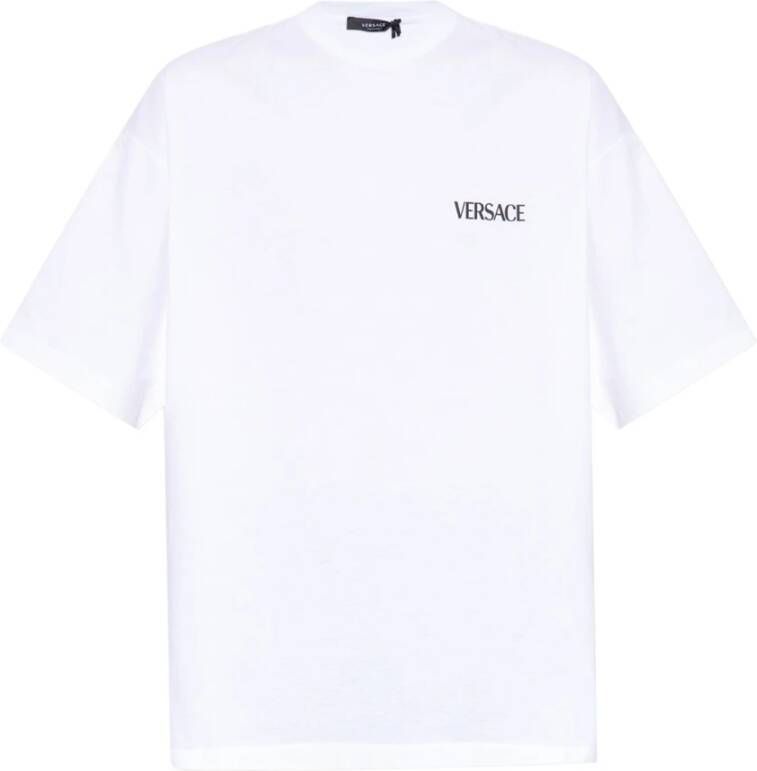 Versace Korte Mouw T-shirt met Print White Heren