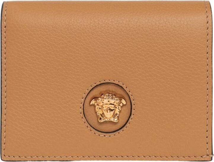 Versace Compacte portemonnee met Medusa hoofdlogo Brown Dames