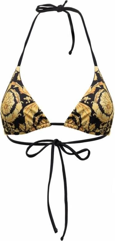 Versace Barok Print Triangel Bikini Top Beige Dames