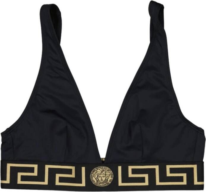 Versace Stijlvolle Bikini Top voor Vrouwen Black Dames