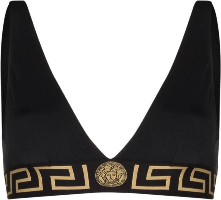 Versace Stijlvolle Bikini Top voor Vrouwen Black Dames