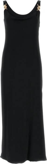 Versace Black Crepe lange jurk Zwart Dames