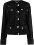 Versace Zwarte wollen blend jas met ronde hals Black Dames - Thumbnail 1