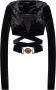 Versace Zwart Fluweel Hoodie Top met Kruislings Taille Black Dames - Thumbnail 1