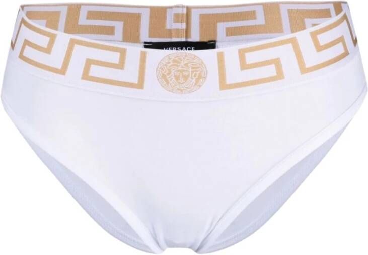 Versace Iconische Greca Border Briefs White Dames