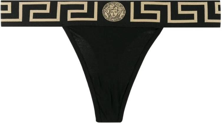 Versace Zwarte Medusa Thong Ondergoed Black Dames