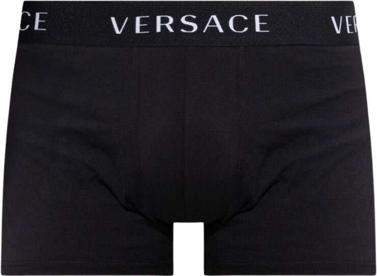 Versace Boxershorts met logo Zwart Heren