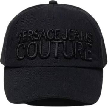 Versace Jeans Couture Black Baseball CAP With Logo Zwart Heren