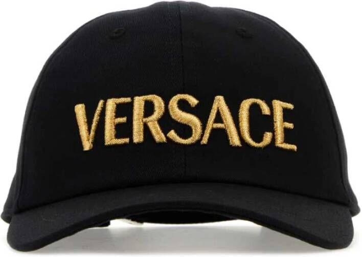 Versace Logo-Geborduurde Baseballpet Black Heren