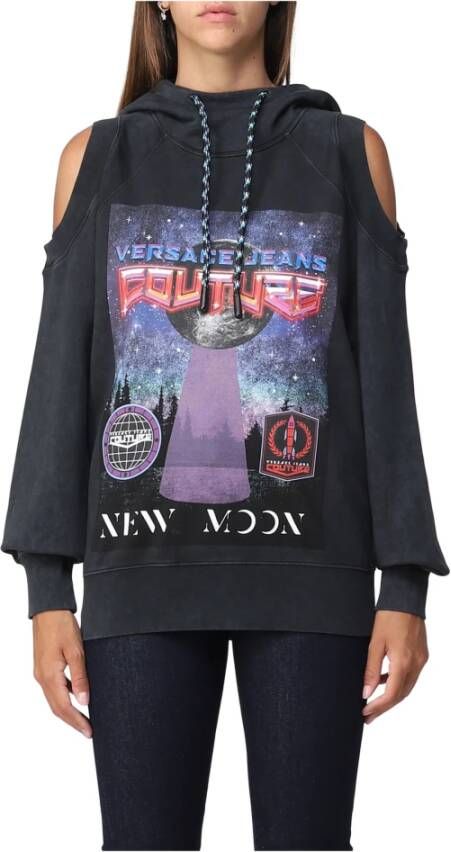 Versace Jeans Couture Logo hoodie Zwart Dames