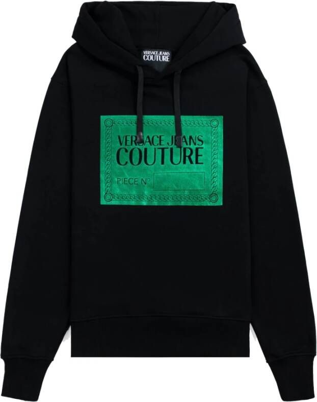 Versace Jeans Couture R stuk nr. Tekstfolie hoodie Zwart Heren
