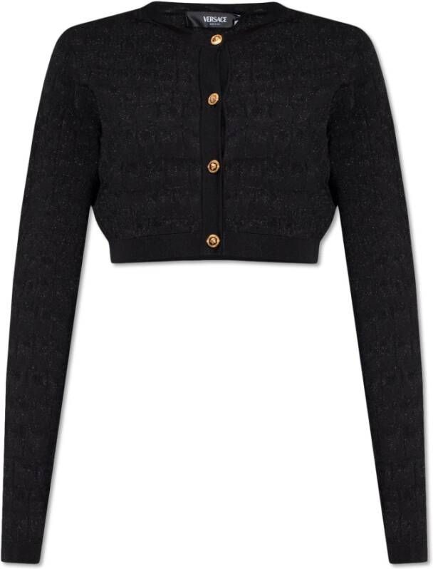Versace Zwarte Sweaters Pinaforemetal Black Dames