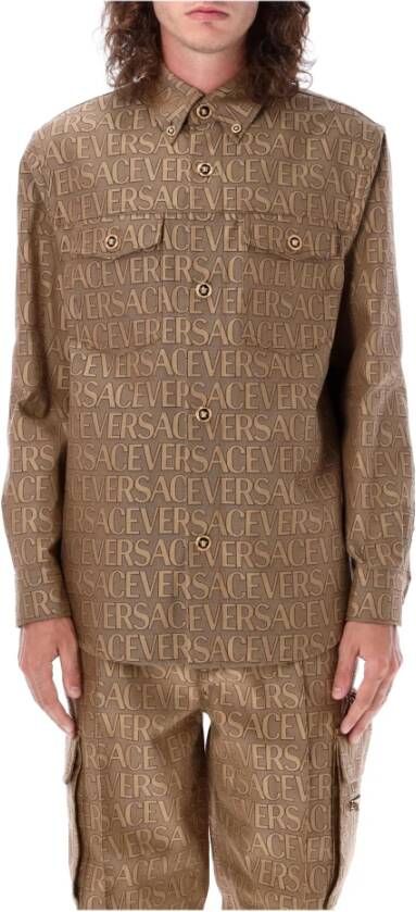 Versace Casual overhemd Bruin Heren