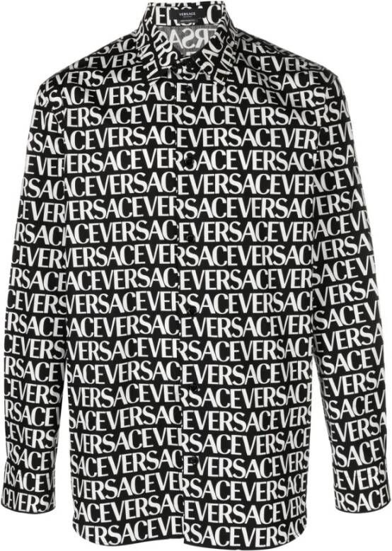 Versace Casual overhemd Zwart Heren