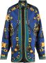 Versace Zijden overhemd met print en puntige kraag Blauw Heren - Thumbnail 1