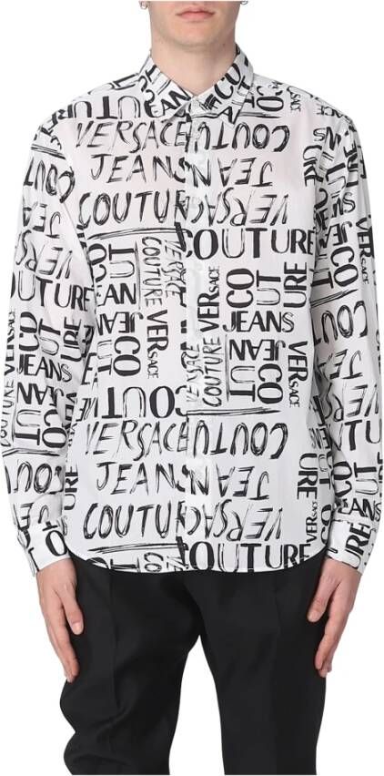 Versace Jeans Couture Stijlvolle Katoenen Overhemd voor Mannen White Heren