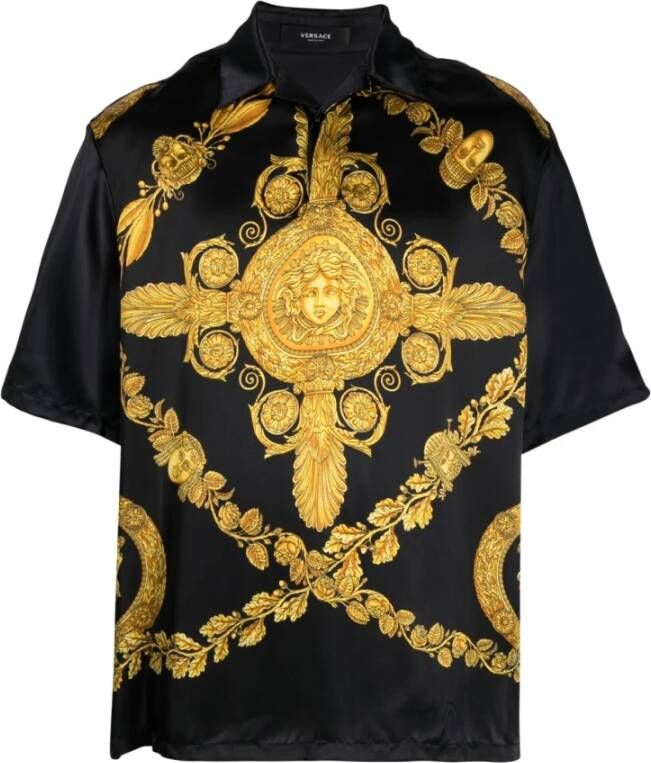 Versace Casual Shirts Zwart Heren