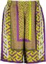 Versace Zijden Greca Print Lange Mouw Top Purple Heren - Thumbnail 1