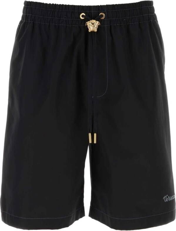 Versace Zwarte katoenen bermuda shorts Black Heren