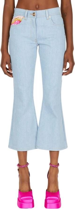 Versace Cropped spijkerbroek Blauw Dames
