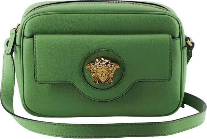 Versace Mintgroene Kalfsleren Camera Schoudertas Green Dames