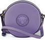Versace Paarse Kalfsleren Ronde Disco Schoudertas Purple Dames - Thumbnail 1