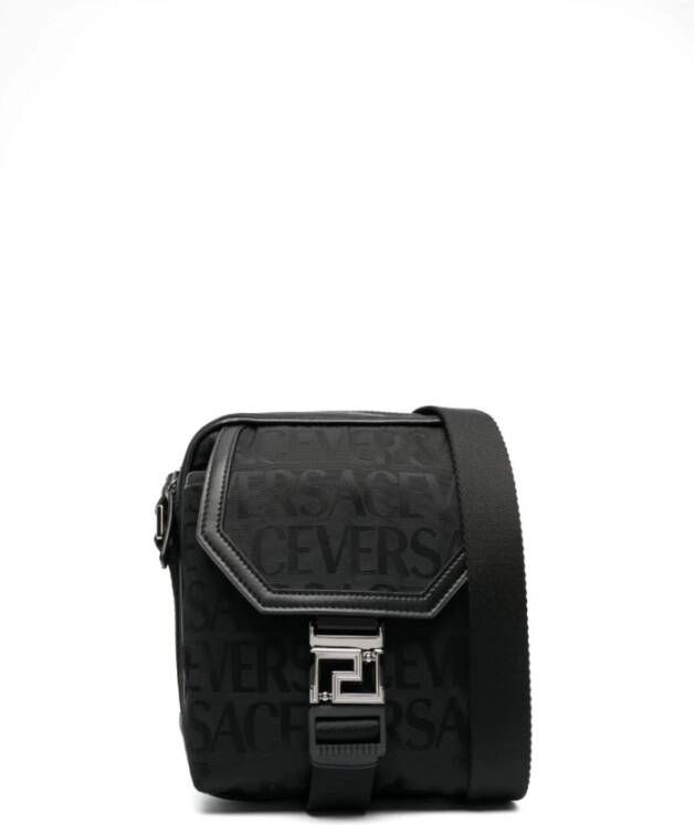 Versace Allover 'neo nylon' crossbody tas Black Heren