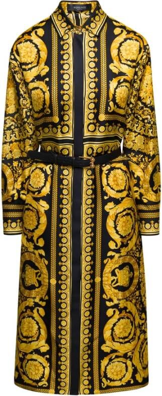 Versace Dag Midi -jurk Geel Dames