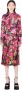 Versace Bloemen Logo Midi Jurk Pink Dames - Thumbnail 1