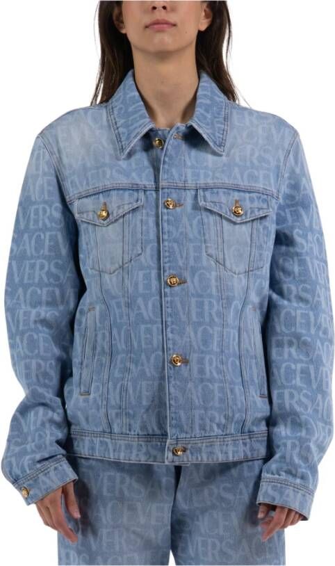 Versace Denim Jackets Blauw Dames