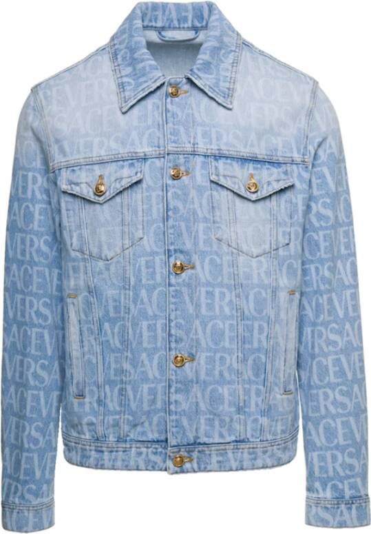 Versace Denim Jackets Blauw Heren